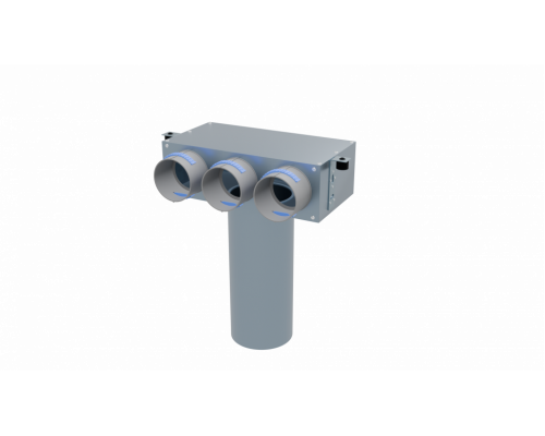 Пленум вентиляционный потолочный Flexag PCP-125/90x3 на 3 выхода, d125, (300мм)