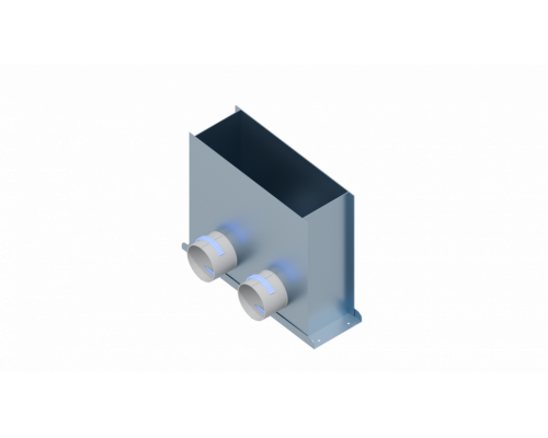 Пленум вентиляционный напольный Flexag PFP-400x100/90x2 на 2 выхода, 400x100