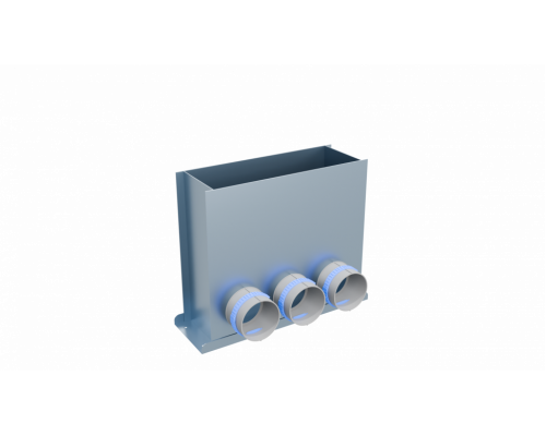 Пленум вентиляционный напольный Flexag PFP-400x100/90x3 на 3 выхода, 400x100