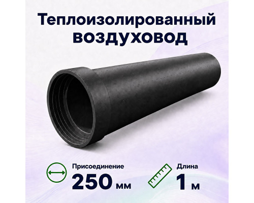 Воздуховод Fliben Thermo Duct DN 250 с фланцем, L 1000 мм