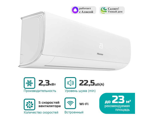 Настенный кондиционер Hisense ZOOM 2.0 DC Inverter AS-07UW4RYRKB01 - инверторная сплит-система (комплект)
