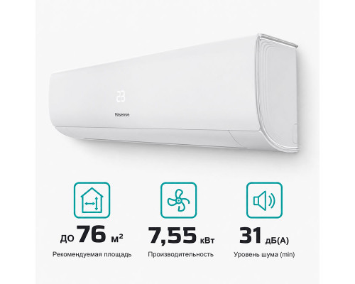 Настенный кондиционер Hisense ZOOM DC Inverter Wi-Fi AS-24UW4RBTKB00 - инверторная сплит-система (комплект)