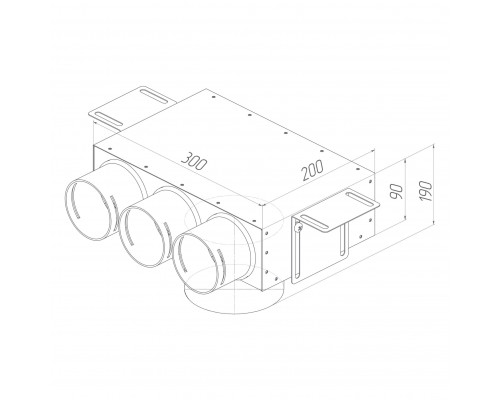 Пленум (адаптер) вентиляционный Provent VPS 125/75x3 потолочный/настенный круглый на 3 выхода