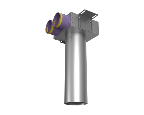Пленум (адаптер) вентиляционный Provent VPSL 125/75x2 потолочный/настенный круглый на 2 выхода (400мм)