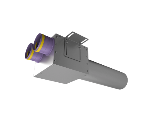 Пленум (адаптер) вентиляционный Provent VPDL 125/75x2 прямой круглый на 2 выхода (400мм)