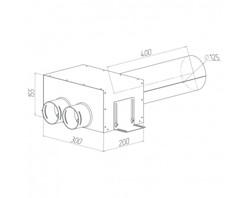 Пленум (адаптер) вентиляционный Provent VPDL 125/75x2 прямой круглый на 2 выхода (400мм)