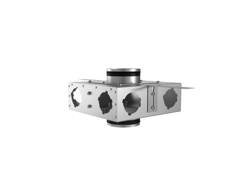 Коллектор вентиляционный Provent KVF 125/125/75x6 металлический проходной на 6 выходов
