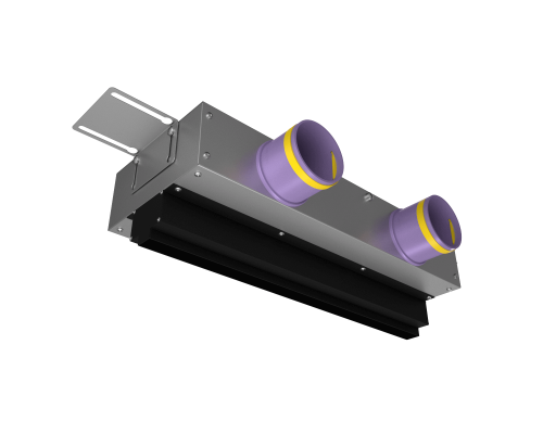 Щелевой диффузор Provent VPNDG 500*25/75x2 для гипсокартона с КСД на 2 выхода