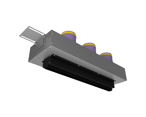 Щелевой диффузор Provent VPNDG/F 500*25/75x3 для гипсокартона с КСД на 3 прямых выхода