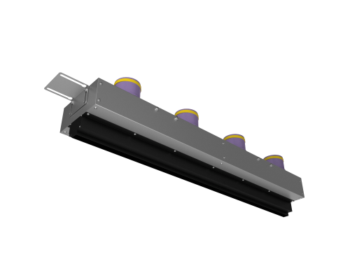 Щелевой диффузор Provent VPNDG/F 1000*25/75х4 для гипсокартона с КСД на 4 прямых выхода
