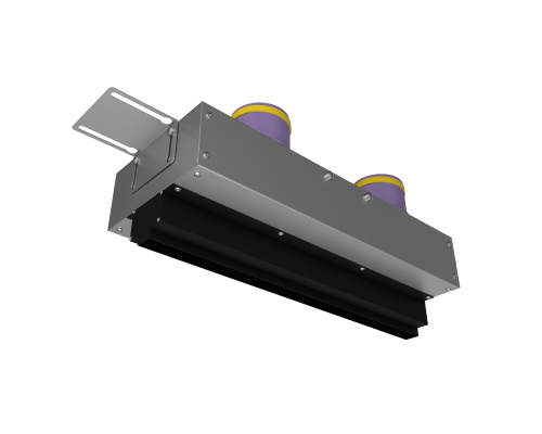 Щелевой диффузор Provent VPNDG/F 500*25/75x2 для гипсокартона с КСД на 2 прямых выхода
