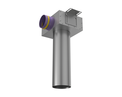 Пленум (адаптер) вентиляционный Provent VPSL 125/90x1 потолочный/настенный круглый на 1 выход (400мм)