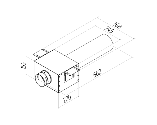 Пленум (адаптер) вентиляционный Provent VPDL 125/90x1 прямой круглый на 1 выхода (400мм)