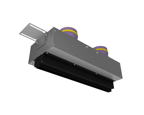 Щелевой диффузор Provent VPNDG/F 500*25/90x2 для гипсокартона с КСД на 2 прямых выхода