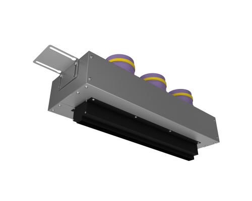 Щелевой диффузор Provent VPNDG/F 500*25/90x3 для гипсокартона с КСД на 3 прямых выхода