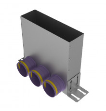 Пленум (адаптер) вентиляционный Provent VPU 300×90/75×3 угловой прямоугольный на 3 выхода