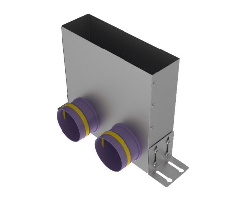 Пленум (адаптер) вентиляционный Provent - VPU 300×90/90×2 угловой прямоугольный на 2 выхода