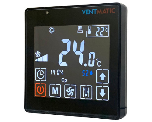 Приточная установка Ventmatic VMPU-W-FR-500-1 компактная, с фреон. охлаждением, 500 м³/ч, водяной нагрев 1 фаза 230В