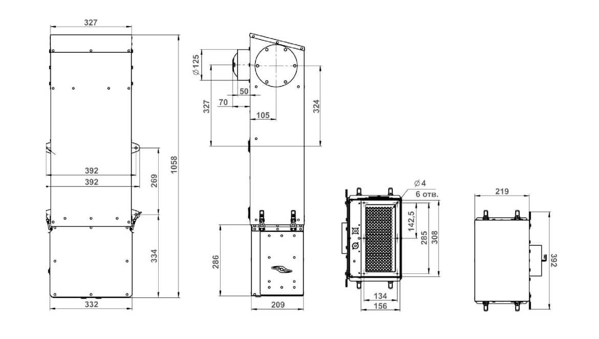 Размеры вентиляционной установки Minibox.Home-350
